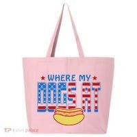 Where My Dogs At Funny 4th Of July Design 25L Jumbo Tote