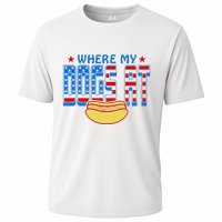 Where My Dogs At Funny 4th Of July Design Performance Shirt