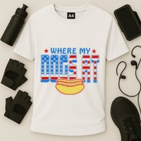 Where My Dogs At Funny 4th Of July Design Performance Shirt