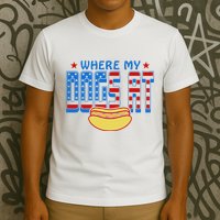 Where My Dogs At Funny 4th Of July Design T-Shirt