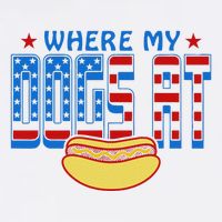 Where My Dogs At Funny 4th Of July Design Sustainable Bucket Hat
