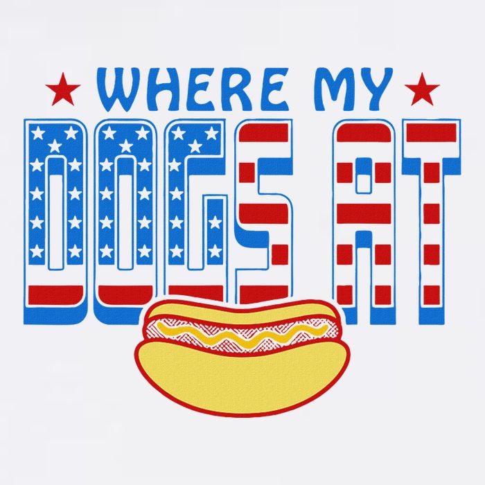 Where My Dogs At Funny 4th Of July Design Sustainable Bucket Hat