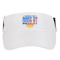 Where My Dogs At Funny 4th Of July Design Adult Drive Performance Visor