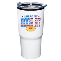 Where My Dogs At Funny 4th Of July Design Tumbler