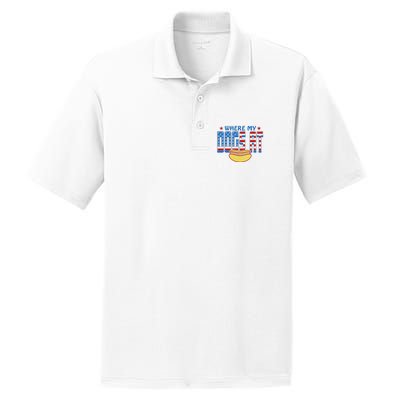 Where My Dogs At Funny 4th Of July Design PosiCharge RacerMesh Polo