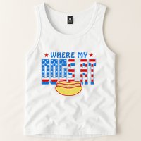 Where My Dogs At Funny 4th Of July Design Tank Top