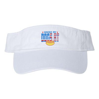 Where My Dogs At Funny 4th Of July Design Visor
