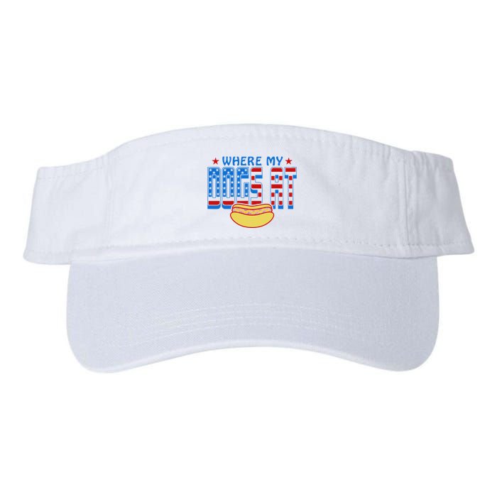 Where My Dogs At Funny 4th Of July Design Visor