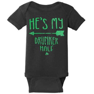 WoHe's My Drunker Half Saint Patrick's Day Couples Baby Bodysuit
