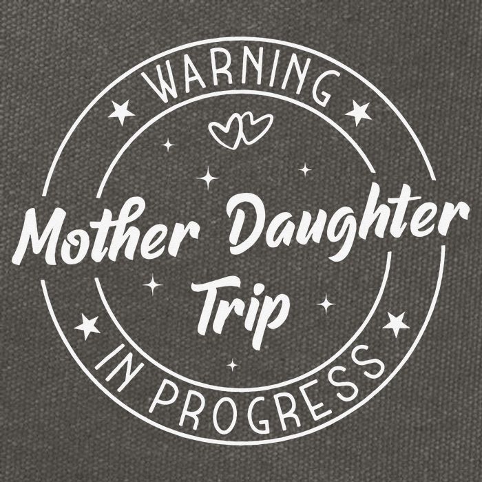 Warning Mother Daughter Trip In Progress Trip with Mom Cotton Canvas Backpack