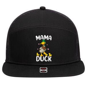 Wo Mama Duck Funny Mom Mothers Day Red Bandana Great Gift 7 Panel Mesh Trucker Snapback Hat