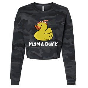 Wo Mama Duck Funny Mom Mothers Day Red Bandana Cute Gift Cropped Pullover Crew