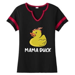 Wo Mama Duck Funny Mom Mothers Day Red Bandana Cute Gift Ladies Halftime Notch Neck Tee