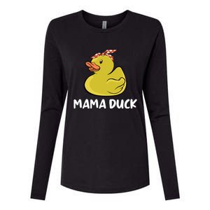 Wo Mama Duck Funny Mom Mothers Day Red Bandana Cute Gift Womens Cotton Relaxed Long Sleeve T-Shirt