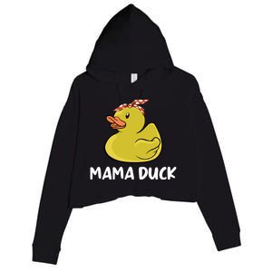 Wo Mama Duck Funny Mom Mothers Day Red Bandana Cute Gift Crop Fleece Hoodie