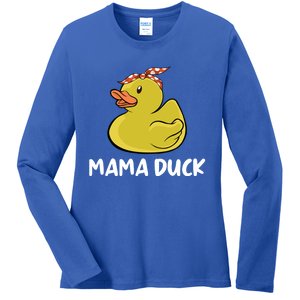 Wo Mama Duck Funny Mom Mothers Day Red Bandana Cute Gift Ladies Long Sleeve Shirt