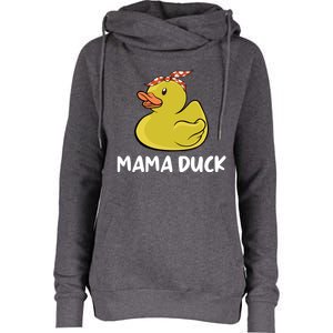 Wo Mama Duck Funny Mom Mothers Day Red Bandana Cute Gift Womens Funnel Neck Pullover Hood