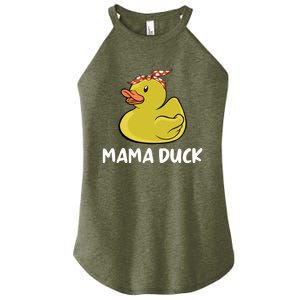 Wo Mama Duck Funny Mom Mothers Day Red Bandana Cute Gift Women's Perfect Tri Rocker Tank