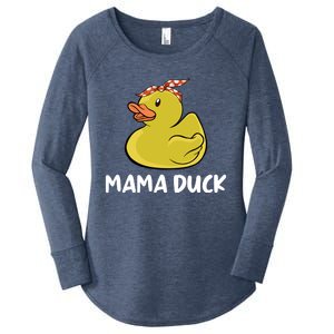 Wo Mama Duck Funny Mom Mothers Day Red Bandana Cute Gift Women's Perfect Tri Tunic Long Sleeve Shirt