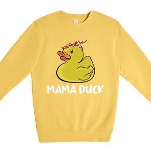 Wo Mama Duck Funny Mom Mothers Day Red Bandana Gift Premium Crewneck Sweatshirt