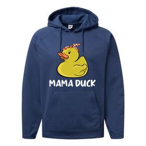 Wo Mama Duck Funny Mom Mothers Day Red Bandana Gift Performance Fleece Hoodie