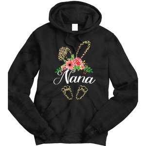 Womens Mother's Day Easter Gifts Flower Nana Leopard Bunny Tie Dye Hoodie