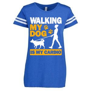 Walking My Dog Is My Cardio, Trekking, Funny Dog Walking Enza Ladies Jersey Football T-Shirt