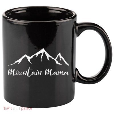 Womens Mother's Day Camping Mountain Mama 11oz C Handle Ceramic Mug