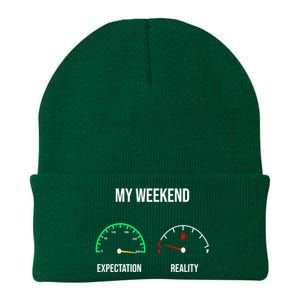 Weekend Meme Expectation Vs Reality Parents Gift Knit Cap Winter Beanie