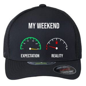 Weekend Meme Expectation Vs Reality Parents Gift Flexfit Unipanel Trucker Cap