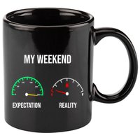 Weekend Meme Expectation Vs Reality Parents Gift 11oz C Handle Ceramic Mug