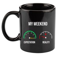 Weekend Meme Expectation Vs Reality Parents Gift 11oz C Handle Ceramic Mug