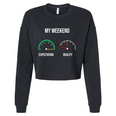 Weekend Meme Expectation Vs Reality Parents Gift Cropped Pullover Crew