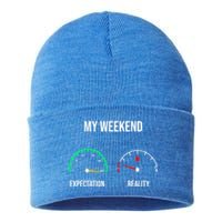 Weekend Meme Expectation Vs Reality Parents Gift Sustainable Knit Beanie