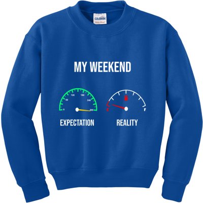 Weekend Meme Expectation Vs Reality Parents Gift Kids Sweatshirt