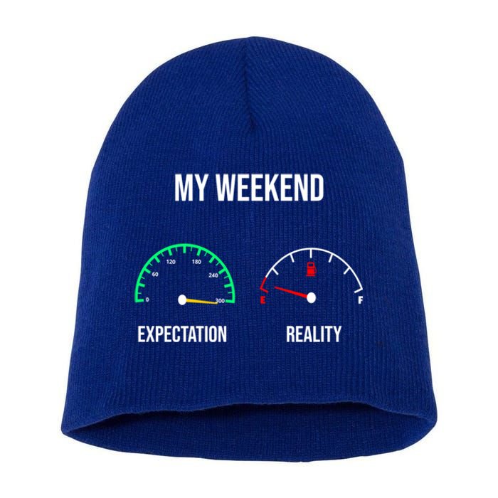 Weekend Meme Expectation Vs Reality Parents Gift Short Acrylic Beanie