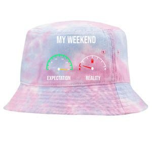 Weekend Meme Expectation Vs Reality Parents Gift Tie-Dyed Bucket Hat