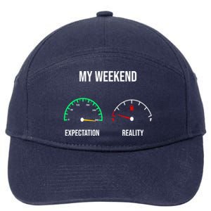 Weekend Meme Expectation Vs Reality Parents Gift 7-Panel Snapback Hat