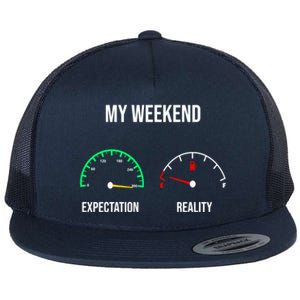 Weekend Meme Expectation Vs Reality Parents Gift Flat Bill Trucker Hat