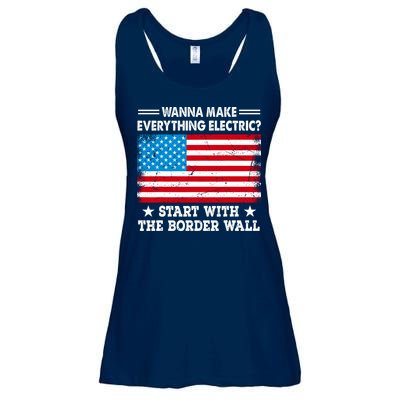 Wanna Make Everything Electric Start With The Border Wall Ladies Essential Flowy Tank