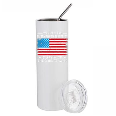 Wanna Make Everything Electric Start With The Border Wall Stainless Steel Tumbler