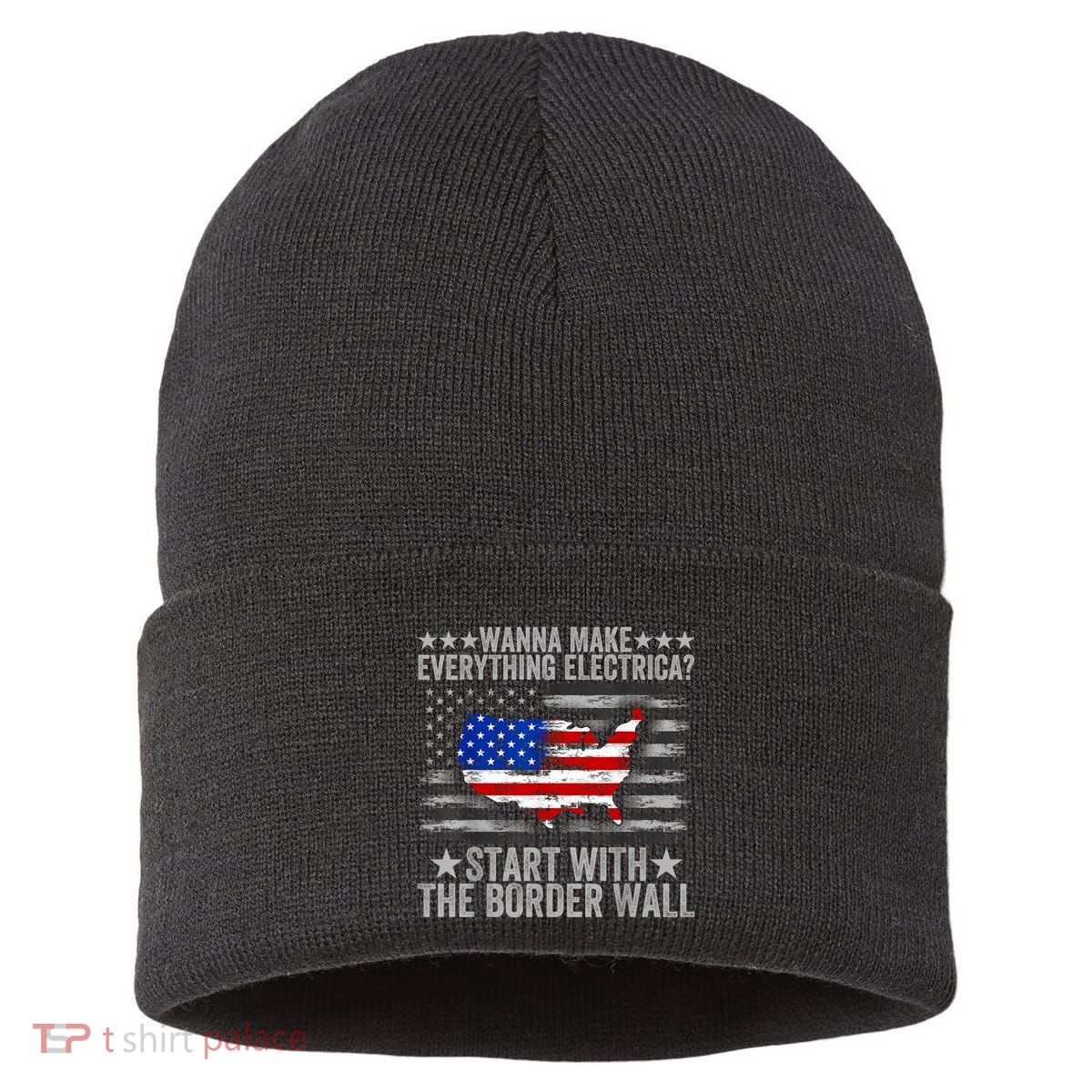 Wanna Make Everything Electric Start With The Border Wall Sustainable Knit Beanie