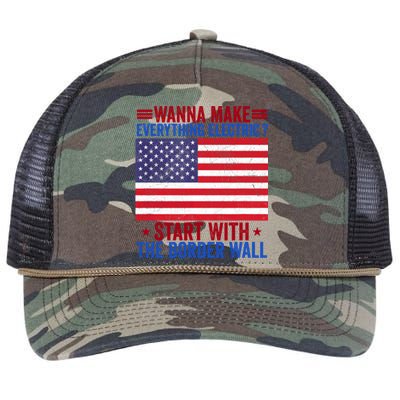 Wanna Make Everything Electric Start With The Border Wall Retro Rope Trucker Hat Cap