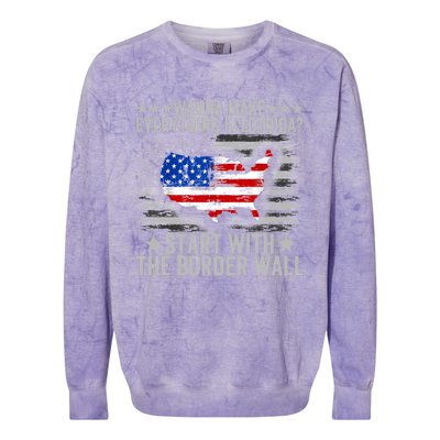 Wanna Make Everything Electric Start With The Border Wall Colorblast Crewneck Sweatshirt