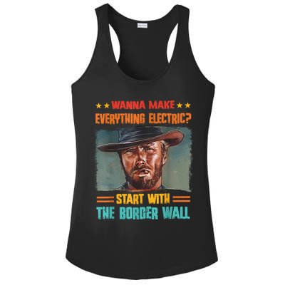 Wanna Make Everything Electric? Start With The Border Wall Ladies PosiCharge Competitor Racerback Tank