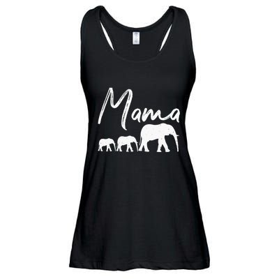 Wo Mama Elephant Cute Mother's Day Gift Mom Wo Mommy VNeck Ladies Essential Flowy Tank
