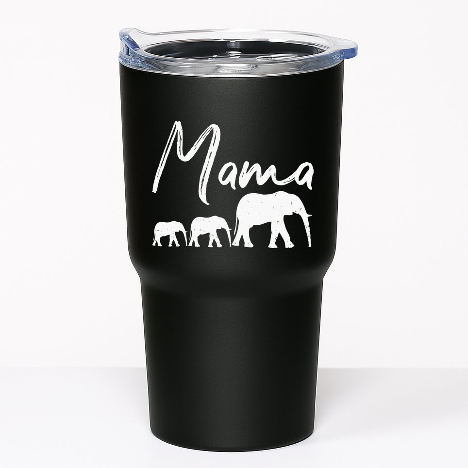 Wo Mama Elephant Cute Mother's Day Gift Mom Wo Mommy VNeck Tumbler
