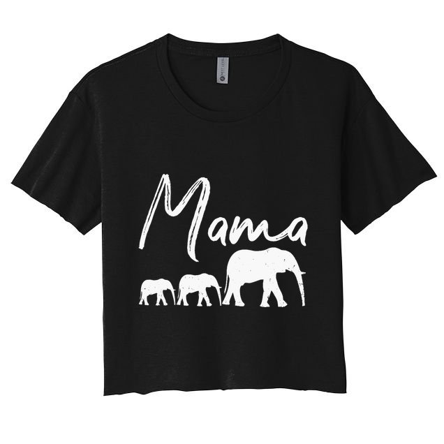 Wo Mama Elephant Cute Mother's Day Gift Mom Wo Mommy VNeck Crop Top