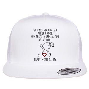 We Make Eye Contact While I Poop Funny Family Humor Flat Bill Trucker Hat