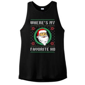 WhereS My Favorite Ho Santa Ugly Christmas Gift Ladies PosiCharge Tri-Blend Wicking Tank